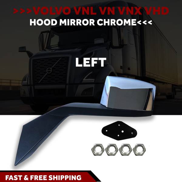 Hood Mirror Chrome Left Driver 2016 To 2018