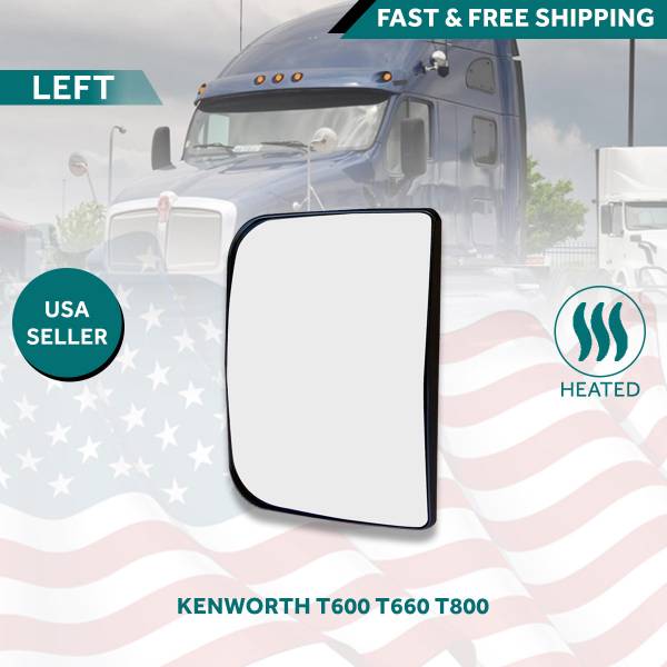 Kenworth T600 T660 T800 Lower Small Glass Mirror Heated Left Driver Side 2008 To 2016