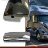 Volvo VNL VN VNX Chrome Mirror Cover Curved With CB Hole Adhesive Right Passenger Side 2014 To 2018